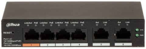 SWITCH POE CS4006-4ET-60 4-PORTOWY DAHUA SWITCH POE CS4006-4ET-60 4-PORTOWY DAHUA