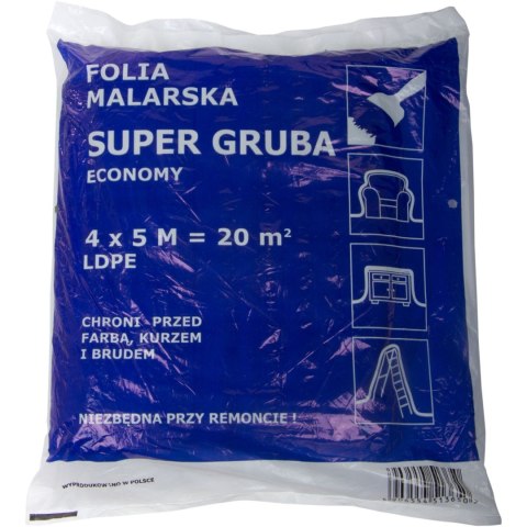 Folia malarska ldpe 4*5m, gruba (grubość: ok.20 mikro-m) Folia malarska ldpe 4*5m, gruba (grubość: ok.20 mikro-m)