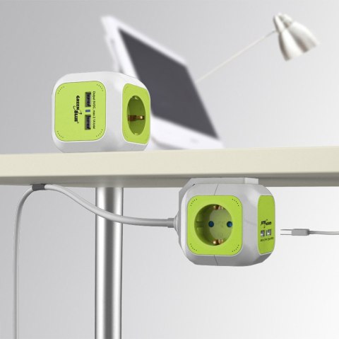 MagicCube poczwórne gniazdko prądowe, 2 wejścia usb 1,4m GreenBlue GB118G wersja niemiecka MagicCube poczwórne gniazdko prądowe, 2 wejścia usb 1,4m GreenBlue GB118G wersja niemiecka