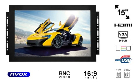 Monitor open frame led 15cali vga hdmi bnc usb 12v 230v Monitor open frame led 15cali vga hdmi bnc usb 12v 230v