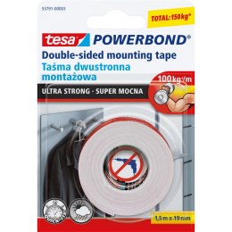 Taśma montażowa powerbond wew.zew.1,5m:19mm (s.moc.do 10kg na 10cm)