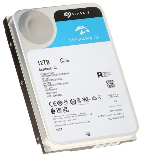 DYSK DO REJESTRATORA HDD-ST12000VE001 12TB 24/7 SkyHawk AI SEAGATE DYSK DO REJESTRATORA HDD-ST12000VE001 12TB 24/7 SkyHawk AI SEAGATE