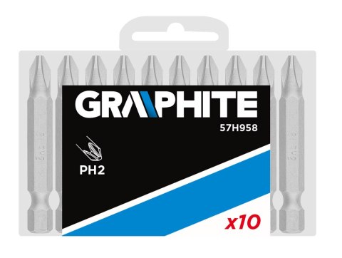 Końcówki wkrętakowe PH2 x 50 mm, 10 szt. Końcówki wkrętakowe PH2 x 50 mm, 10 szt.