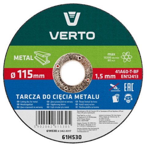 Tarcza tnąca do metalu 115 x 1.5 x 22.2 mm Tarcza tnąca do metalu 115 x 1.5 x 22.2 mm
