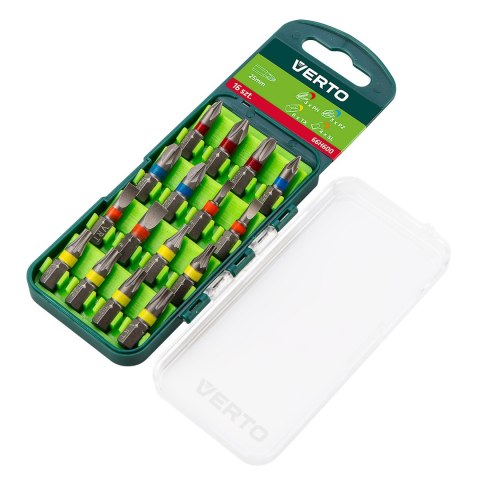 Zestaw bitów 16 szt., 25 mm - 3 x PH, 3 x PZ, 4 x SL, 6 x TX Zestaw bitów 16 szt., 25 mm - 3 x PH, 3 x PZ, 4 x SL, 6 x TX