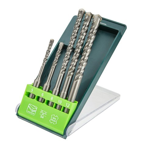 Zestaw wierteł do betonu SDS, zestaw 5 szt. - 5, 6 x 110 mm + 8, 10, 12 x 160 mm Zestaw wierteł do betonu SDS, zestaw 5 szt. - 5, 6 x 110 mm + 8, 10, 12 x 160 mm