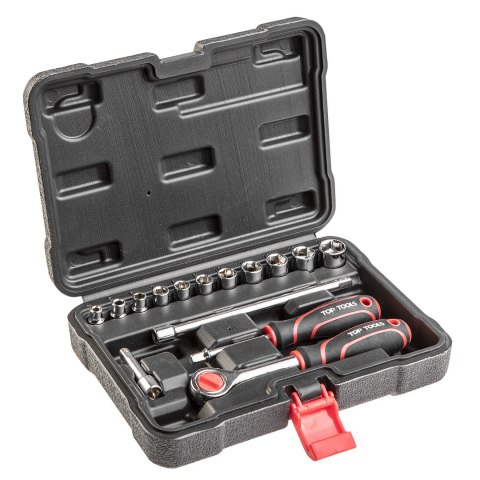 Zestaw kluczy nasadowych 1/4", 15 szt. Zestaw kluczy nasadowych 1/4", 15 szt.