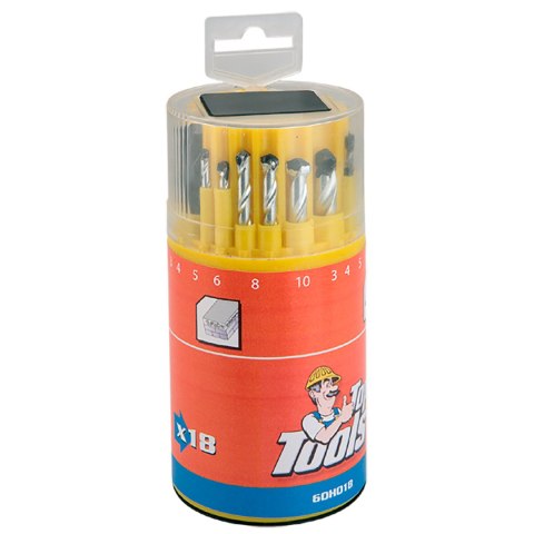 Wiertła różne (metal/beton/drewno), zestaw 18 szt. Wiertła różne (metal/beton/drewno), zestaw 18 szt.