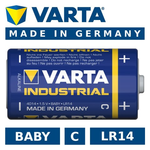 1x Bateria R-14 LR14 C 1,5V alkaliczna Varta Industrial 4014 1x Bateria R-14 LR14 C 1,5V alkaliczna Varta Industrial 4014