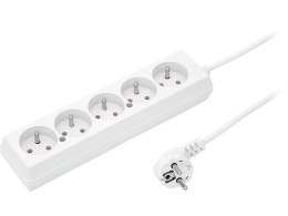 9865# Przedłużacz sieciowy ps-570p 5-gniazd z uziemieniem 5m biały 3x1mm