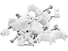42-001# Uchwyt kabla 4/4mm biały płaski