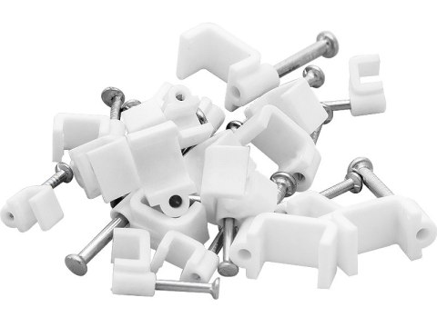 42-001# Uchwyt kabla 4/4mm biały płaski