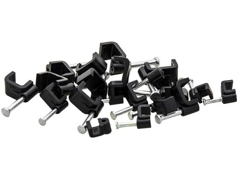 42-008# Uchwyt kabla 10/5mm czarny płaski