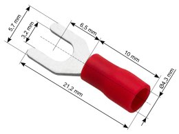 43-001# Konektor widełkowy izolowany śruba3,2 kabel 4,3