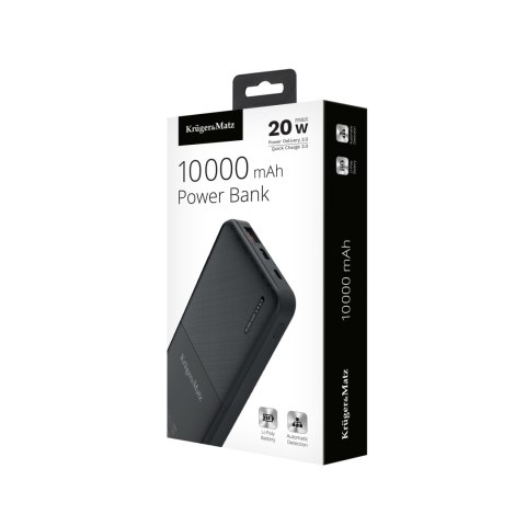 PowerBank Kruger&Matz 10000 mAh Li-pol z funkcją QC oraz PD PowerBank Kruger&Matz 10000 mAh Li-pol z funkcją QC oraz PD