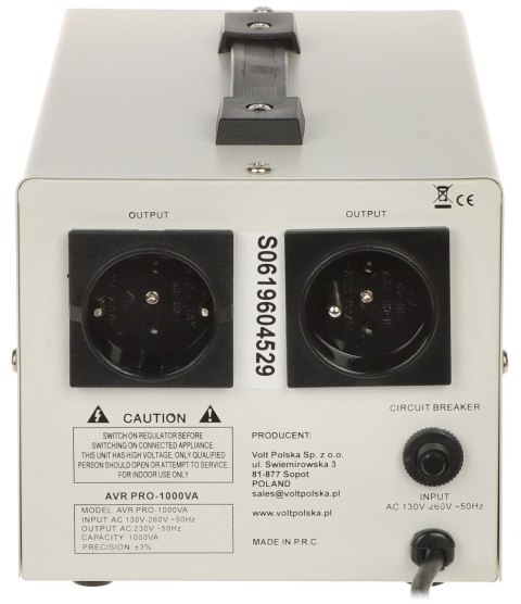 STABILIZATOR NAPIĘCIA SIECIOWEGO AVR-PRO-1000VA VOLT Polska STABILIZATOR NAPIĘCIA SIECIOWEGO AVR-PRO-1000VA VOLT Polska