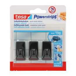 Haczyki samoprzylep.powerstrips 3 szt.prostokąt.małe,czarne