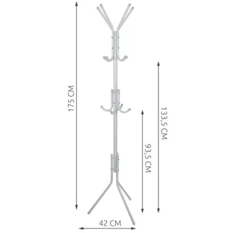 Wieszak stojący 170cm - biały Ruhhy 23814 Wieszak stojący 170cm - biały Ruhhy 23814