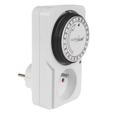 Włącznik czasowy - timer mechaniczny GreenBlue, 48 programów, max. obciążenie 16A, IP20, GB360 E Włącznik czasowy - timer mechaniczny GreenBlue, 48 programów, max. obciążenie 16A, IP20, GB360 E