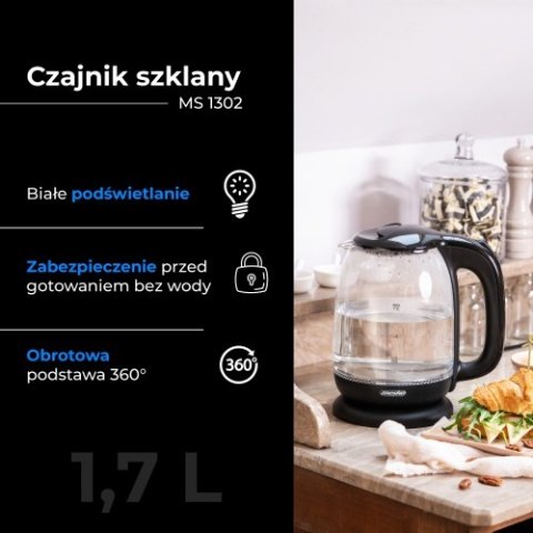 MS 1302 black Czajnik szklany 1,7 l MS 1302 black Czajnik szklany 1,7 l