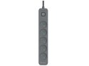 Listwa zasilająca antyprzepięciowa TRACER Power Line+ 1,8 m Graphite (5 gniazd)