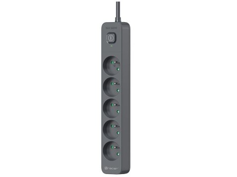Listwa zasilająca antyprzepięciowa TRACER Power Line+ 1,8 m Graphite (5 gniazd) Listwa zasilająca antyprzepięciowa TRACER Power Line+ 1,8 m Graphite (5 gniazd)