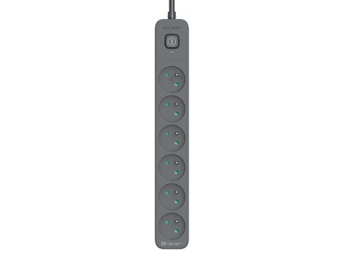Listwa zasilająca antyprzepięciowa TRACER Power Line+ 1,8 m Graphite (6 gniazd) Listwa zasilająca antyprzepięciowa TRACER Power Line+ 1,8 m Graphite (6 gniazd)