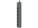 Listwa zasilająca antyprzepięciowa TRACER Power Line+ 1,8 m Graphite (6 gniazd)