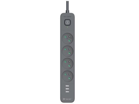 Listwa zasilająca antyprzepięciowa TRACER Power Line+ mobile ready 1.5 m (4 gniazda + 3x USB A, 5V 2,4A) Listwa zasilająca antyprzepięciowa TRACER Power Line+ mobile ready 1.5 m (4 gniazda + 3x USB A, 5V 2,4A)