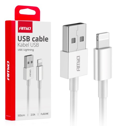 Kabel do ładowania usb-a - lightning iphone 2a 100cm fulllink amio-03895 Kabel do ładowania usb-a - lightning iphone 2a 100cm fulllink amio-03895