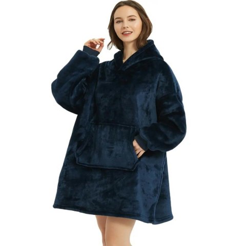 BQ82B Koc "typu bluza" 2w1 niebieski BQ82B Koc "typu bluza" 2w1 niebieski