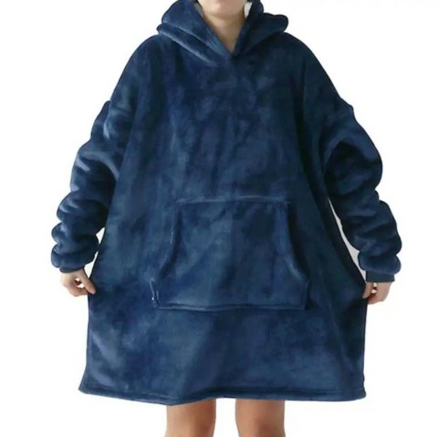BQ82B Koc "typu bluza" 2w1 niebieski BQ82B Koc "typu bluza" 2w1 niebieski