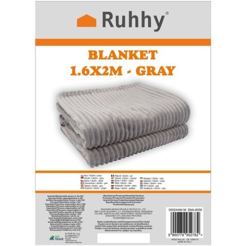 Koc 1,6x2m- szary Ruhhy 24494 Koc 1,6x2m- szary Ruhhy 24494