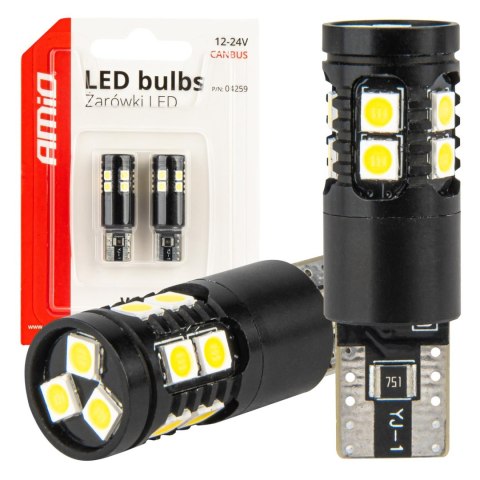 Żarówki led canbus t10 w5w 13smd 3030 white 12v 24v amio-04259 Żarówki led canbus t10 w5w 13smd 3030 white 12v 24v amio-04259