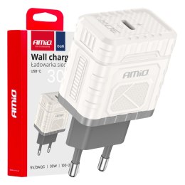 Ładowarka sieciowa quick charge gan pd 30w usb-c amio-04285