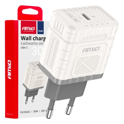 Ładowarka sieciowa quick charge gan pd 30w usb-c amio-04285 Ładowarka sieciowa quick charge gan pd 30w usb-c amio-04285