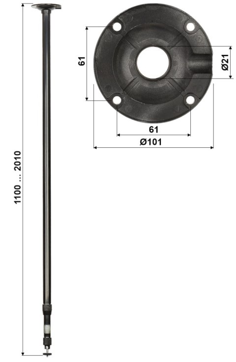 TELESKOPOWY UCHWYT SUFITOWY KAMERY BR-100X200-B TELESKOPOWY UCHWYT SUFITOWY KAMERY BR-100X200-B