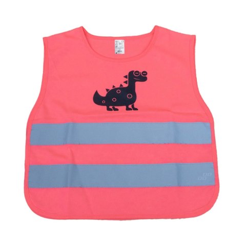 Kamizelka ostrzegawcza odblaskowa dziecięca różowa dinozaur amio-03989 Kamizelka ostrzegawcza odblaskowa dziecięca różowa dinozaur amio-03989
