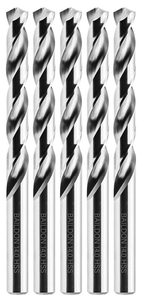 Wiertła do metalu Baildon BASIC DIN 338 RN NWKa 14 mm, HSS (S), 160-108 mm, wielokrotność 5 Wiertła do metalu Baildon BASIC DIN 338 RN NWKa 14 mm, HSS (S), 160-108 mm, wielokrotność 5