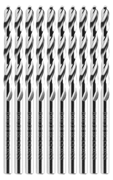 Wiertła do metalu Baildon BASIC DIN 338 RN NWKa 3,5 mm, HSS (S), 70-39 mm, wielokrotność 10 Wiertła do metalu Baildon BASIC DIN 338 RN NWKa 3,5 mm, HSS (S), 70-39 mm, wielokrotność 10