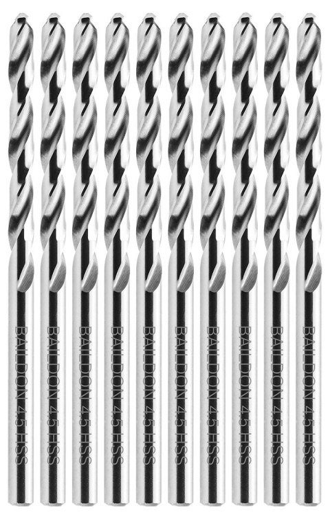 Wiertła do metalu Baildon BASIC DIN 338 RN NWKa 4,5 mm, HSS (S), 80-47 mm, wielokrotność 10 Wiertła do metalu Baildon BASIC DIN 338 RN NWKa 4,5 mm, HSS (S), 80-47 mm, wielokrotność 10