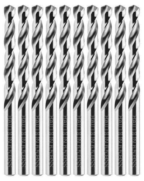 Wiertła do metalu Baildon BASIC DIN 338 RN NWKa 6,5 mm, HSS (S), 101-63 mm, wielokrotność 10 Wiertła do metalu Baildon BASIC DIN 338 RN NWKa 6,5 mm, HSS (S), 101-63 mm, wielokrotność 10