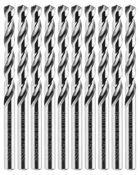 Wiertła do metalu Baildon BASIC DIN 338 RN NWKa 7,5 mm, HSS (S), 109-69 mm, wielokrotność 10 Wiertła do metalu Baildon BASIC DIN 338 RN NWKa 7,5 mm, HSS (S), 109-69 mm, wielokrotność 10