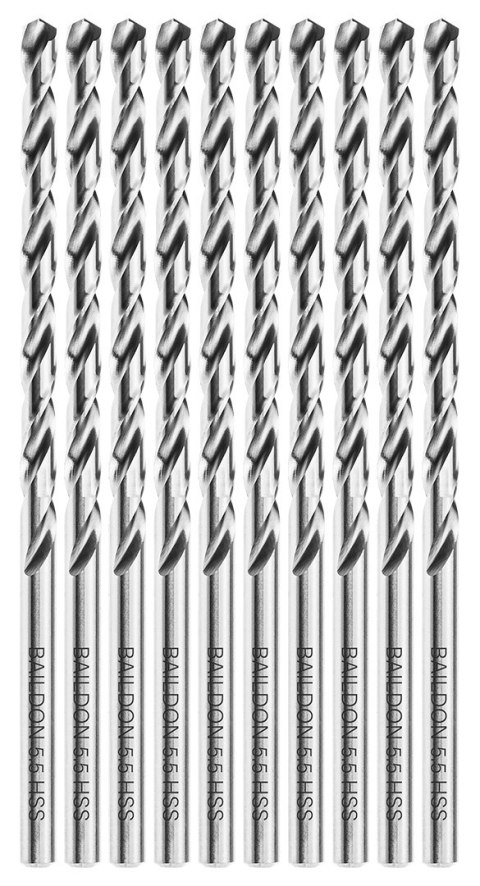 Wiertła do metalu Baildon BASIC DIN 340 RN NWKb 5,5 mm, HSS (S), 139-91 mm, wielokrotność 10 Wiertła do metalu Baildon BASIC DIN 340 RN NWKb 5,5 mm, HSS (S), 139-91 mm, wielokrotność 10