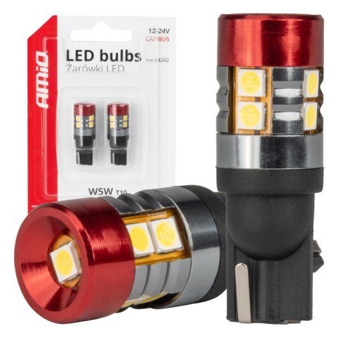 Żarówki led canbus t10 w5w 9 smd 3030 white 12v 24v amio-04242 Żarówki led canbus t10 w5w 9 smd 3030 white 12v 24v amio-04242