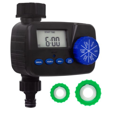 Elektroniczny sterownik nawadniania GreenBlue, programator, zasilanie 2x1,5V AA, GB390 Elektroniczny sterownik nawadniania GreenBlue, programator, zasilanie 2x1,5V AA, GB390