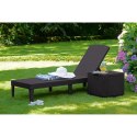 Leżak ogrodowy regulowany Jaipur Sun Lounger brązowy
