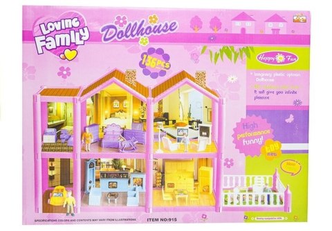 Duży domek dla lalek z akcesoriami + Meble 69cm Duży domek dla lalek z akcesoriami + Meble 69cm