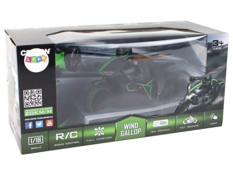 Motor Ścigacz RC 20 km/h Sterowany Na Pilot Zielony Motor Ścigacz RC 20 km/h Sterowany Na Pilot Zielony