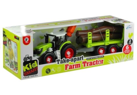 Rozkręcany Traktor z Przyczepą z Drewnem 43 cm Rozkręcany Traktor z Przyczepą z Drewnem 43 cm